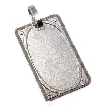 

Silver Plate 925 Sterling m matte carved edging 23mm. [AB5613]