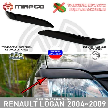 

Cilia for headlights Renault Logan 2004-2009 lining for front lights car styling decoration decor accessories