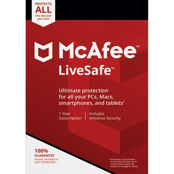 

McAfee LiveSafe - 1-Year / Unlimited Devices / 1Day Shipping / Retail Key | Authorized Reseller / Multilingual / Global Activat