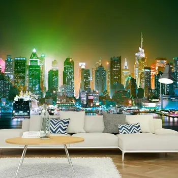 

Wall mural-NY: Enlightened Harbour - 350x245 cm