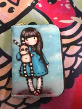 Tarjetero de piel sintética para mujer, Cartera de 9 Bits/10 Bits + 2 posiciones grandes con cremallera, Tarjetero con personajes bonitos