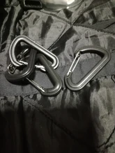 Mosquetón en forma de D para acampar, gancho de senderismo, cadena, botella con cierre, hebilla, candado colgante, 2 unids/lote