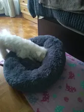 Cama de perro supersuave y larga de felpa, caseta redonda de Donut para perro, cojines suaves cómodos, esterilla cálida para invierno, accesorio para casa para perro y gato