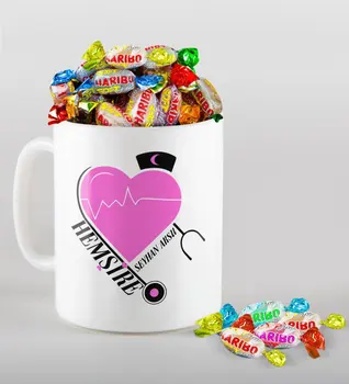 

Personalized Nurse Mug and Haribo Candy Gift Seti-6