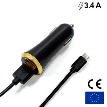 

Cargador Coche Conector Micro-Usb COOL Universal 3.4Amp Kit 2 En 1 Negro