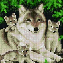 Алмазная мозаика EF 905 Счастливая волчица 30*40