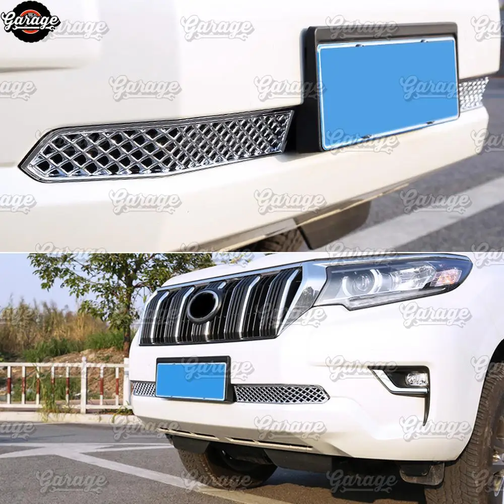 Накладка переднего бампера чехол для Toyota Land Cruiser Prado 150-ABS пластик молдинг 1 комплект/2 шт. украшение автомобиля stylin