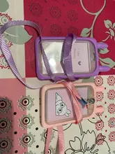 Tarjetero de silicona de alta calidad con dibujos animados, titular de la identificación, bonito estuche para tarjeta de autobús, llavero, anillo, etiqueta de equipaje, baratija