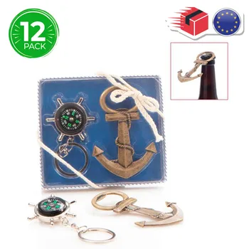 

Set 12 openers, with keychain compass, case, wedding's Gifts for guests, so events gift