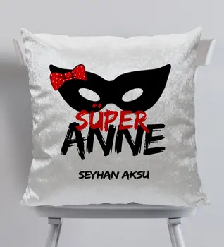 

Personalized Super Mom Decorative Silk Velvet Pillow-1