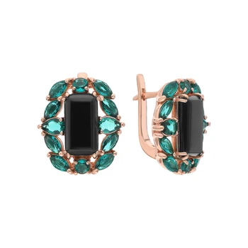 

Silver earrings with alpanite and agate synthetic sunlight sample 925 test