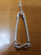 Pulsera Infinity con diamantes de imitación para hombre y mujer, joyería