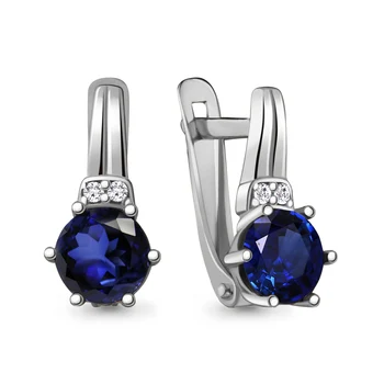 

Aquamarine earrings with nanosaphires, cubic zirconia, 925 sterling silver