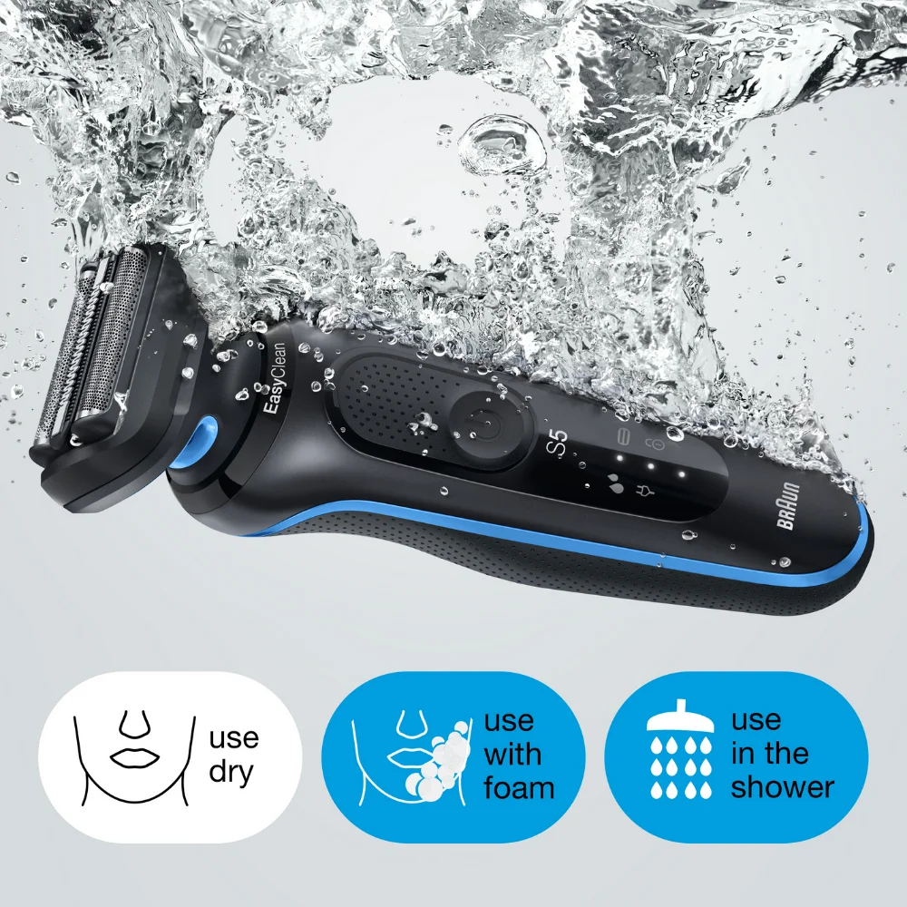 Original Braun Series 5 Electric Shaver Mens Razor Beard Trimmer Shaver for Men Rechargeable Washable Wet Dry Precision Trimmer