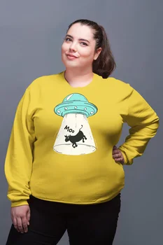 

Angemiel Wear Cow Attracting Ufo Yellow Women Sweatshirts