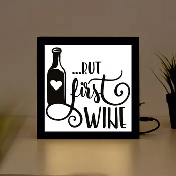 

Wine Lover handcrafted Wooden Light Box Sign for Home, Restaurant, Coffee Shop Business Signage