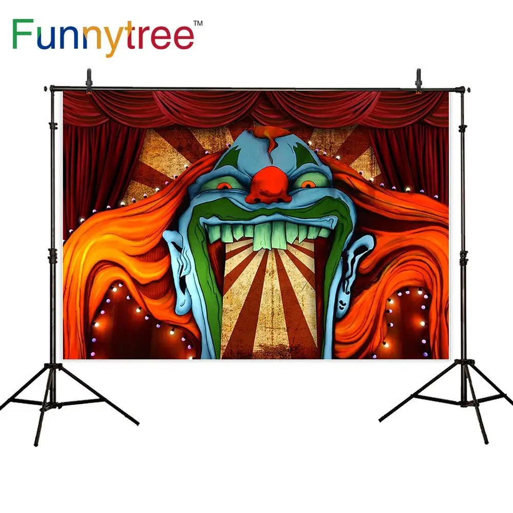 Funnytree خلفية تصوير رعب سيرك الهالوين مهرج الشر العملاق هاليوماس خلفية حفلة عيد ميلاد ديكور غروف مصاص دماء Background Aliexpress