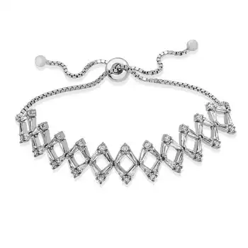 

Merve Silver With Lift Baget Cubic Zirconia Women Bracelet