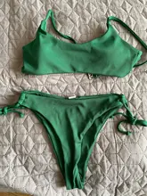 Bikini acolchado con realce para Mujer, traje de baño de dos piezas con lazo lateral, cintura alta, 2021