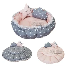 Jaju Детские Gri Yıldızlı Açılır Kapanır оюн Minderi Bebek Yuvası