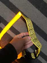 Neck-Belt Pet-Collar Led-Light Flashing Glowing Leopard Night-Safety Nylon Adjustable