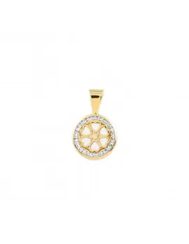 

Round pendant hearts Pearl fence zircon (9Kts)