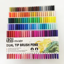 Акварельные маркеры 48/60/72/100/120 Цвета двойной наконечник кисть для надписи каллиграфическая ручка маркеры для скетчинга товары для рукоделия