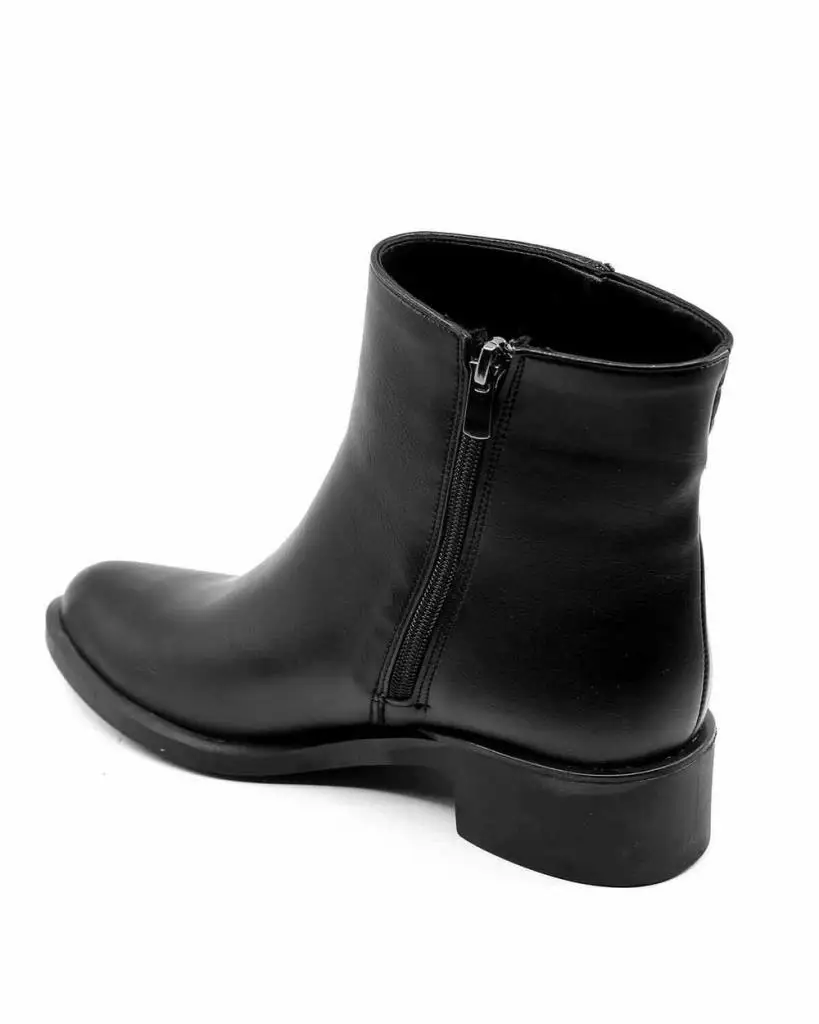 

Mosimoso Women's Ankle Height Boot Jenney Black Skin Zipper Design Women Boots