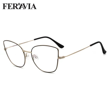 

2020 New Fashion Metal Cat Eye Butterfly glasses Frame Women Retro Optical Glasses Eyewear FVG7169