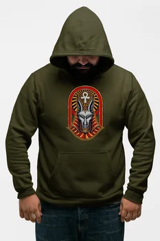 

Angemiel Wear Pharaoh Cat Green Men 'S Hooded Sweatshirt