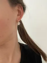 EMMAYA-Pendientes llamativos de 10 colores diferentes, bisutería con cierre de tipo botón, elementos naturales