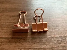 TUTU 10 unids/lote Color sólido oro rosa Clips de carpeta metálicos notas carta Clip de papel suministros de oficina H0059