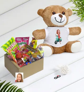 

Personalized Women 'S Caricature Of Nostalgic Lezzetler Plush Teddy Bear Gift Seti-23