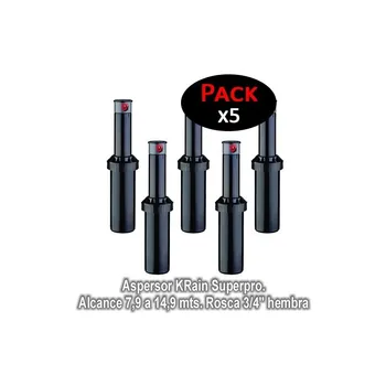 

Sprinkler Krain SuperPro. (Pack 5 units) | working Pressure 2 to 4,8 bar. Thread 3/4 ". Angle Adjustable irrigation.