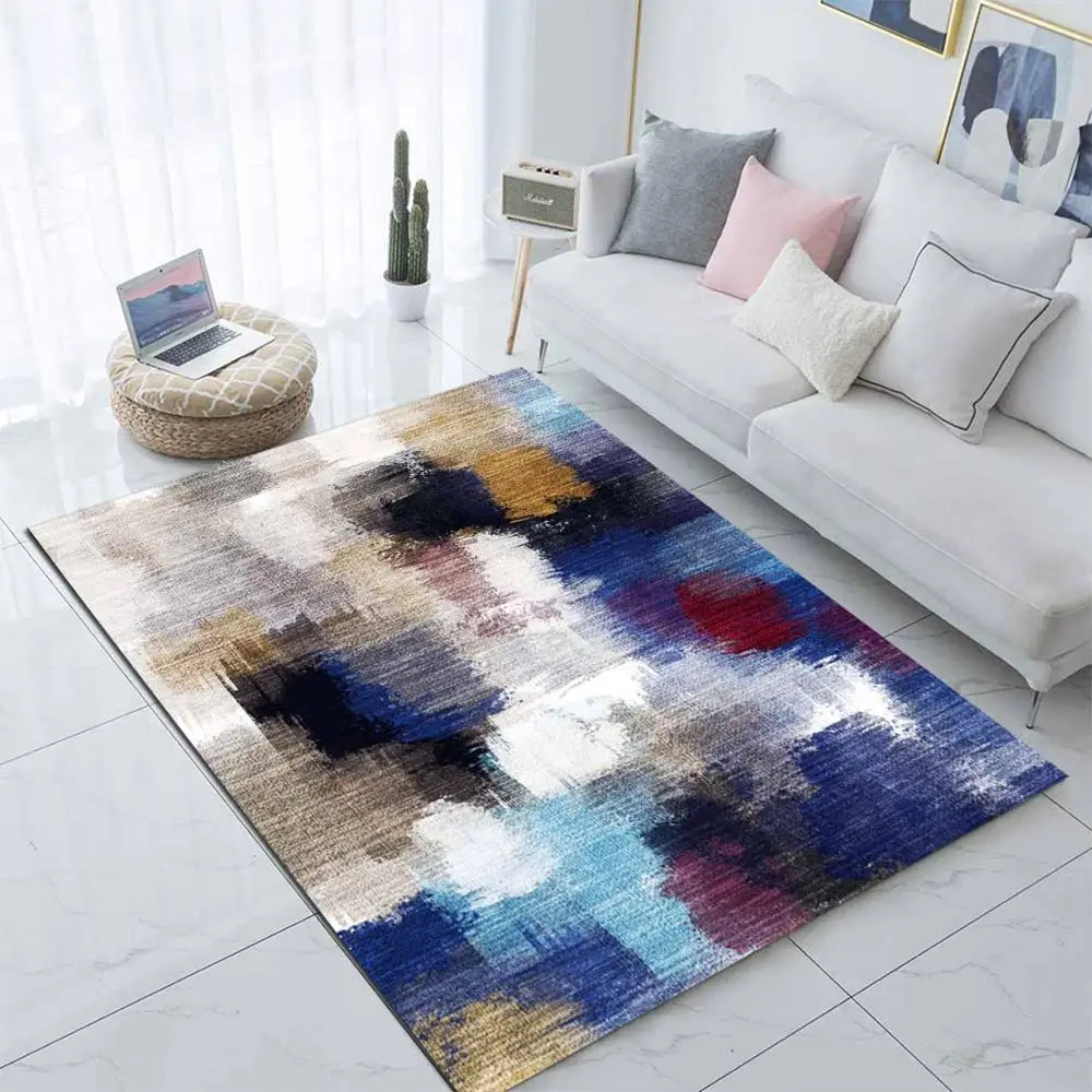 Else синий черный серый акварельный абстрактный 3d принт Нескользящая микрофибра для гостиной современный ковер моющийся коврик