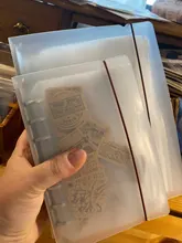 Archivador de fotos A5 A6, productos de almacenamiento, pegatinas de inserción, carpeta de folletos en espiral, 8 Uds., hojas internas, bolsa con cremallera