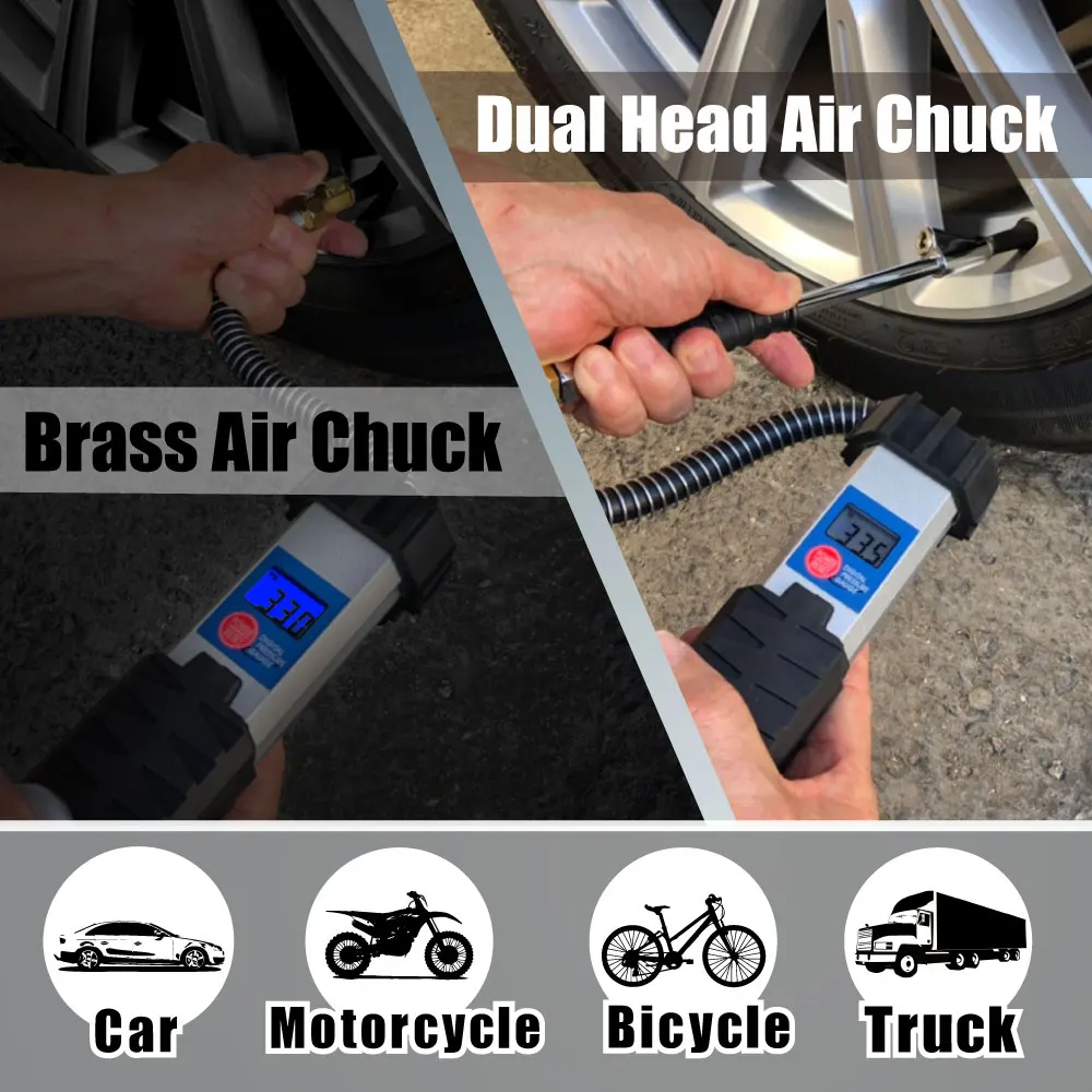 LEMATEC Pro Новый тяжелый цифровой насос для шин с цифровым манометром автомобиля|tire