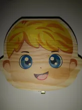 Caja de dientes de madera para bebé, organizador para guardar dientes de leche, idioma español e inglés, Umbilica, guardar regalos