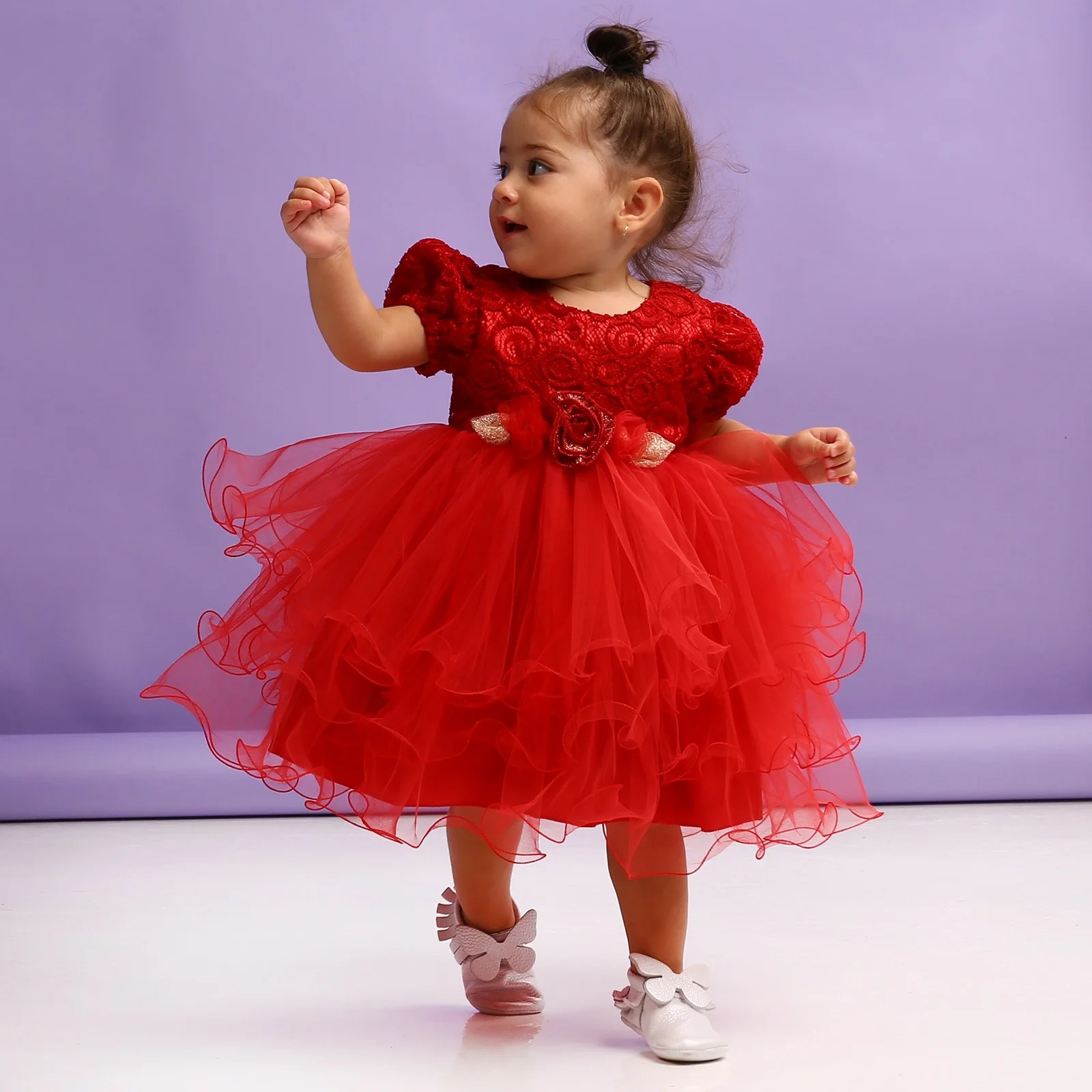 Платье для маленьких девочек с кружевной отделкой ebebek ChatonDor