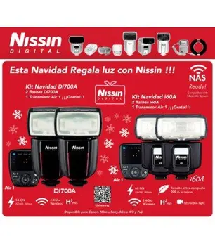 

NISSIN KIT2 I60 OLYMPUS/PANASONIX 2 FLASHES + AIR 1 transmitter