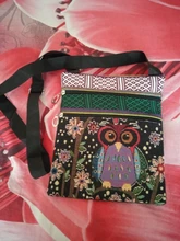 Miyahouse-Bolso bandolera con estampado de búho para mujer, mini bolsa de lona con doble cremallera