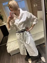 Sundress Long-Shirt Lapel-Neck Loose ZANZEA Vestido Casual Elegant Women Autumn Plus-Size