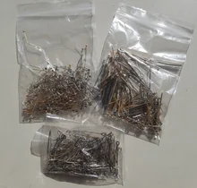 200 unids/bolsa 20 25 30 40 50 60mm Pines de cabeza plana Color dorado/plateado/bronce/rodio para hallazgos de joyería que hacen suministros DIY