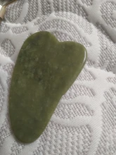 Gua Sha-Rodillo de piedra de jade para masaje facial, rodillo estiramiento piel cuello, doble cabezal, relajación de la piel, piedra de jade natural