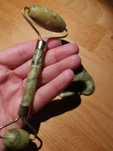 Gua Sha-masajeador de piedra Jade para cara, rodillo de Jade verde para estiramiento Facial, antiarrugas, 2/1 Uds.