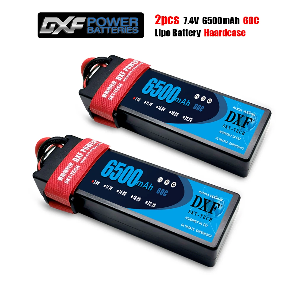 2 шт. DXF батарея Lipo 2S 7 4 V 8400mAh 7000mAh 6500mAh 5200mAh 50C 100C 60C 120C 240C для 1/8 Rc Revo Slash Stampede Car