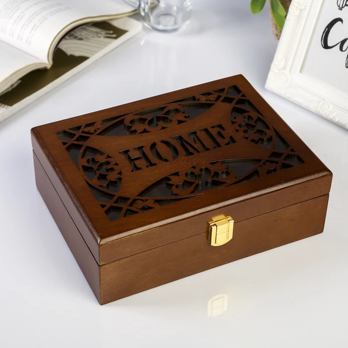 Box wood jewelry home Brown 7 х17х21 cm