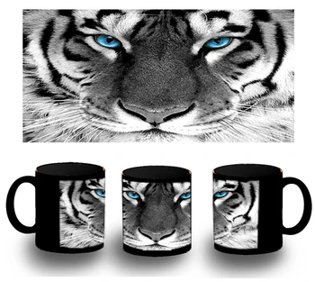 

CUP FULLY black PORTRAIT WHITE TIGER black mug