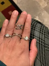 Tocona 9 unids/set Bohemia hoja corazón gota de agua de piedra lunar anillo joyería estilo bohemio Vintage Woemn anillo bisutería boda 9485