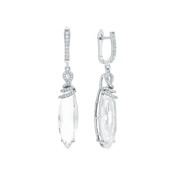 

Silver earrings with sitals and cubic zirconium sunlight sample 925